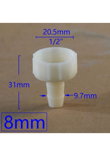 8mm Tarzı mm Hortumdan Dişi Konnektöre Barb Su Borusu Konnektörü Plastik Boru Bağlantısı 2 Adet (Yurt Dışından)