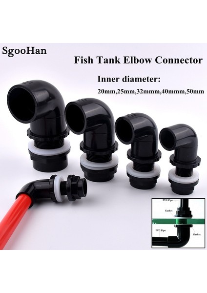 50 mm Rondela Stili 2 Adet 2~ Siyah Kimlik 20~50MM Pvc Boru Akvaryum Balık Tankı Drenaj Bağlantıları Ev Dıy Boru Ek Parçaları 90 ° Dirsek Su Drenaj Konnektörü (Yurt Dışından) fiyatları