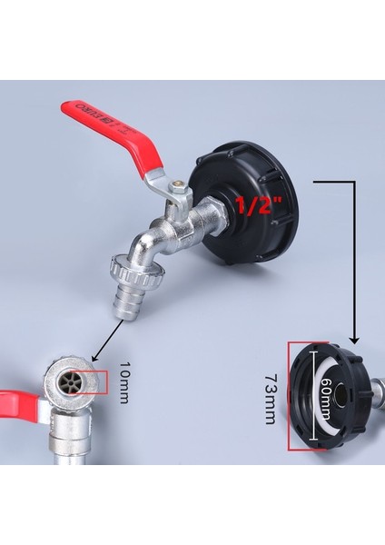 1 2 Metal Tarzı Çoklu Stiller Ibc Tank Musluk Adaptörü S60*6 Kaba Diş - '' '' Dayanıklı Su Konnektörü Değiştirme Valfi Bağlantısı (Yurt Dışından)