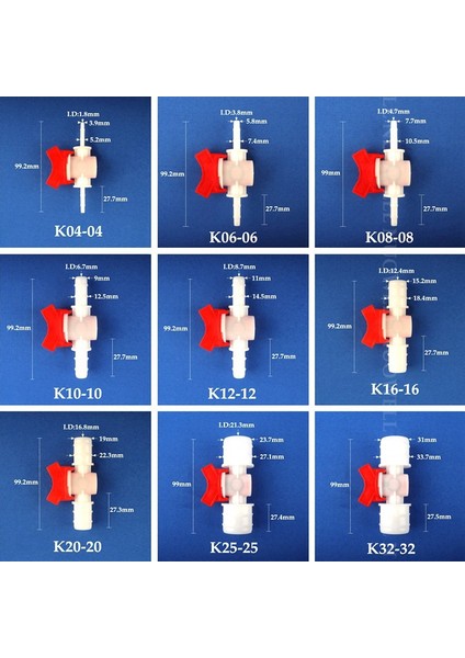 Luoditong Shop 6-6mm Tarzı 1 Parça 50 ~ ~ 32MM Eşit Çaplı Plastik Küresel Vana Damla Sulama Borusu Anahtarı Akvaryum Hava Pompası Hortum Bağlantısı Pom Boru Vanası (Yurt Dışından)