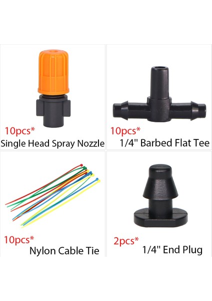 S Tarzı Bahçe Damla Sulama Kiti Mikro Mist Sprey Soğutma Sistemi Hortumu Tee Konnektörlü Otomatik Sulama Yağmurlama Damlatıcı (Yurt Dışından)