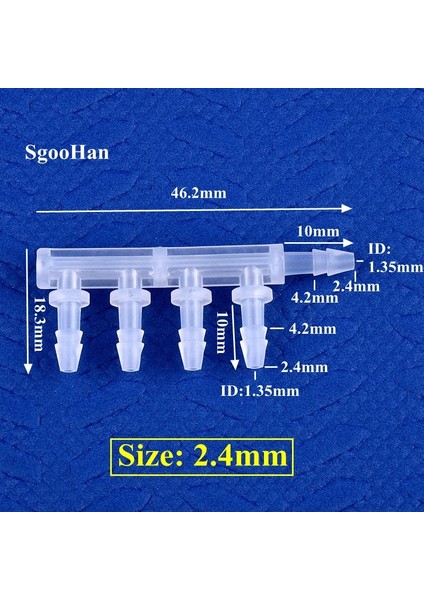 2.4mm Tarzı 50 Parça 5~.4~ Pp Eşit Çaplı 5 Yollu Konnektör Akvaryum Tankı Hava Pompası Hortum Bağlantısı Bahçe Sulama Sistemi Boru Pagoda Bağlantıları (Yurt Dışından)