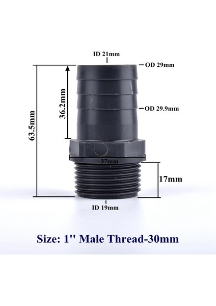 1 İNÇ-30MM Stili 1 Parça '' ~ 1'' Upvc Pagoda Erkek Konu Konnektör Bahçe Sulama Aksesuarları Su Borusu Hortum Ortak Akvaryum Balık Tankı Adaptörü (Yurt Dışından)