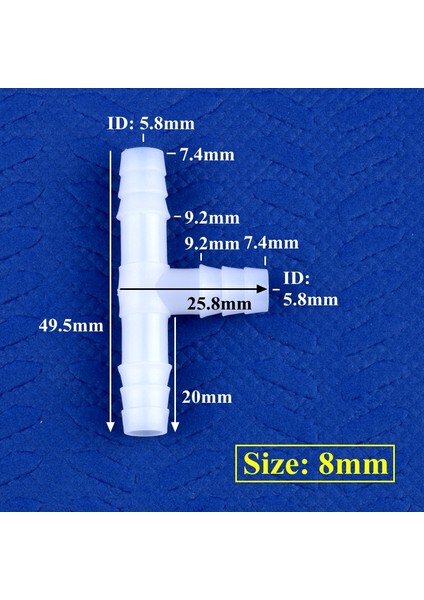8mm Tarzı 50 Parça 5 ~~ 13MM Beyaz Pe Tee Konnektör Akvaryum Tankı Adaptörü Hava Pompası Hortumu Pagoda Eklemleri Bahçe Sulama Su Borusu Konnektörleri (Yurt Dışından)