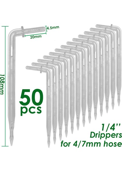L-50PCS Tarzı Pcs Dayanıklı '' C-Tipi Kanca Hortum Saksı Damla Sulama Uydurma Sera Için Sabit Kök Destek Tutucu Bahisler (Yurt Dışından)
