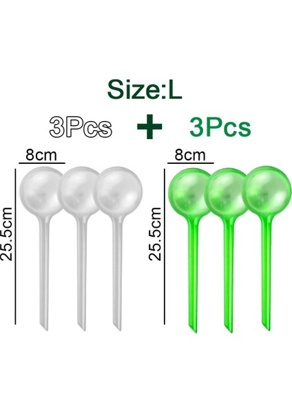 6 Adet L Karışık Renk Stili Otomatik Bitki Sulama Ampülleri Kendinden Sulama Topları Ev Bahçe Suyu Başak Çiçek Houseplant Cihazı Damla Sulama Sistemi (Yurt Dışından)