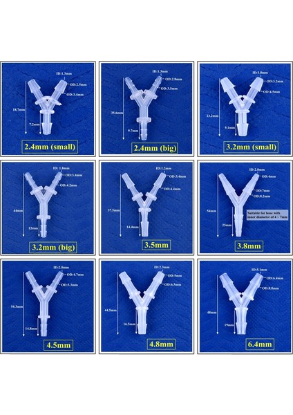 4,8 mm Stili 5 Parça 5~.4~ Pp Y-Tarzı Tee Konnektörler Akvaryum Tankı Hava Pompası Havalandırıcı Hortumu Ortak Sulama Sistemi Su Borusu Ek Parçaları (Yurt Dışından)