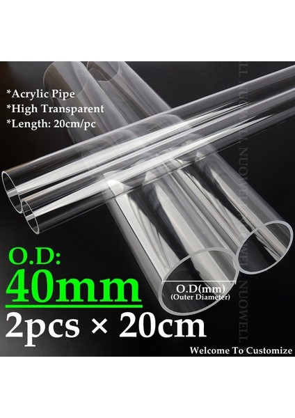 Dış Çap 40MM Stili M O.dmm Şeffaf Pleksiglas Tüp Dıy Akvaryum Balık Tankı Şeffaf Glae Sanayi Tüpleri Şeffaf Akrilik (Yurt Dışından)