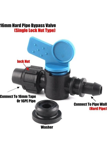 Baypas Valfi Stilini Kilitle E Boru Konnektörleri Mini Küresel Vana Sulama Damlama Hortumu Somunu Kilit Konnektör Bağlantıları Yüksek Li Tüp Boru Su Anahtarı (Yurt Dışından)