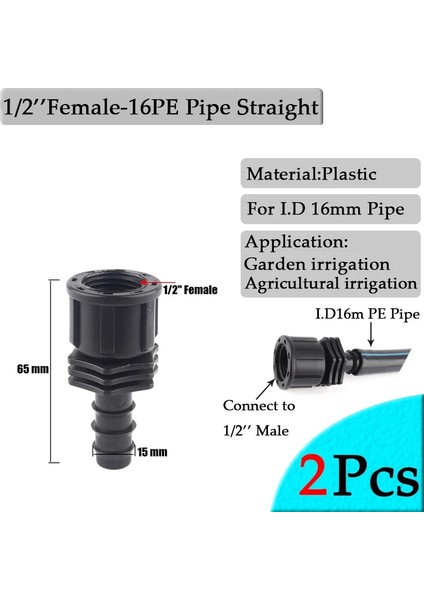 F1L2-16MM Düz Stil 2 Adet Bahçe Sulama Hortumu Konnektörleri Pe Boru Eklemleri Eşit Dirsek Düz Konnektör Tarımsal Sulama Sistemi Ek Parçaları (Yurt Dışından)