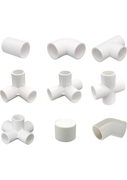4 Yol Stili Iç ÇAP.20MM mm Dıy Beyaz Pvc Boru Ek Parçaları Düz ​​dirsek Tee Çapraz Bağlayıcı Su Borusu Adaptörü Yolları Eklemler (Yurt Dışından)