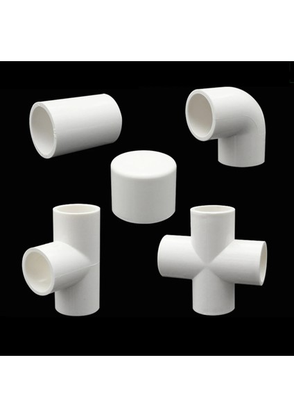 4 Yol Stili Iç ÇAP.20MM mm Dıy Beyaz Pvc Boru Ek Parçaları Düz ​​dirsek Tee Çapraz Bağlayıcı Su Borusu Adaptörü Yolları Eklemler (Yurt Dışından)