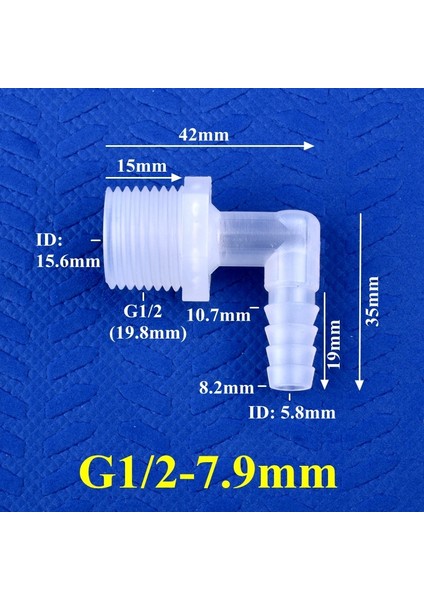 Gı2-7.9mm Stili 50 Parça 5~ G Erkek Diş 6.4~ Pp Pagoda Dirsek Konnektörüne Akvaryum Tankı Hava Pompası Adaptörü Sulama Suyu Hortumu Bağlantısı (Yurt Dışından)