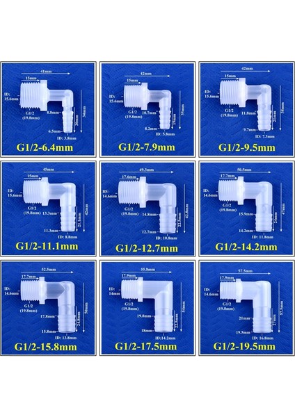 Gı2-7.9mm Stili 50 Parça 5~ G Erkek Diş 6.4~ Pp Pagoda Dirsek Konnektörüne Akvaryum Tankı Hava Pompası Adaptörü Sulama Suyu Hortumu Bağlantısı (Yurt Dışından) modelleri