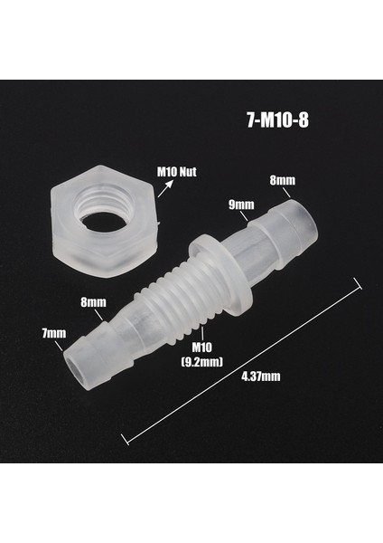 7-M10-8 Stili Somunlu 5pcslot 3~8mm M6~m Konu Altıgen Somun Pp Düz Konnektörler Akvaryum Balık Tankı Adaptörü Hava Pompası Hortum Bağlantı Parçaları Pagoda Eklemleri (Yurt Dışından)