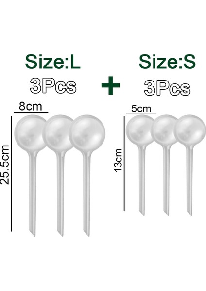 6 Adet Sl Şeffaf Stil Otomatik Bitki Sulama Ampülleri Kendinden Sulama Topları Ev Bahçe Suyu Başak Çiçek Houseplant Cihazı Damla Sulama Sistemi (Yurt Dışından)