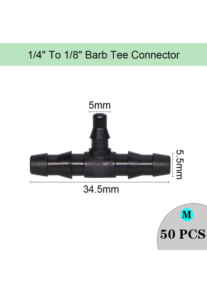 M Tarzı Bahçe Sulama Hortumu Yağmurlama Konnektörü Çift Barb Tee Dirsek Müh Fiş Su Borusu Ortak Hortum Kilidi Sulama Bağlantısı (Yurt Dışından)
