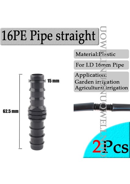 M1L2-16MM Düz Stil 2 Adet Bahçe Sulama Hortumu Konnektörleri Pe Boru Eklemleri Eşit Dirsek Düz Konnektör Tarımsal Sulama Sistemi Ek Parçaları (Yurt Dışından) fırsatları