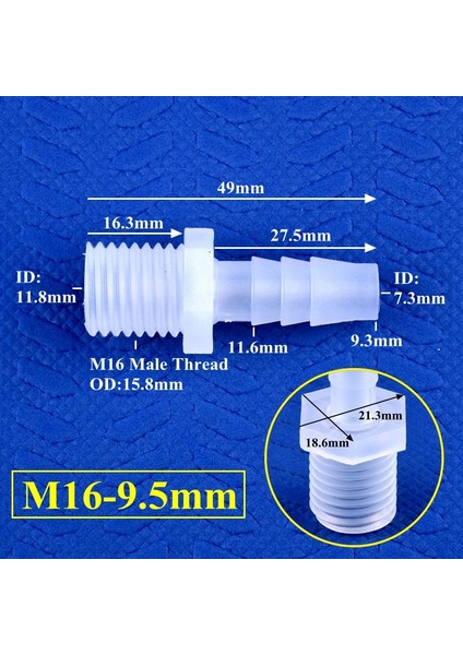 M16-9,5 mm Stili 20 Parça 5~ 3.9~16MM Pp Pagoda Doğrudan Konnektörlere Iplik Sulama Sistemi Su Borusu Hortum Bağlantıları Akvaryum Tankı Adaptörü (Yurt Dışından)