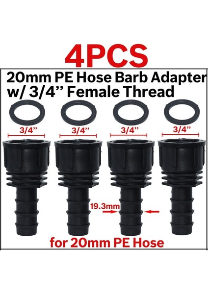 KSL01-214-4PCS Tarzı Kesla Hızlı Bağlantı Nipeli Euro '' Pe Hortum Borusu Için Dişli Barb Adaptörü Bahçe Damla Sulama Sulama Sistemi (Yurt Dışından)