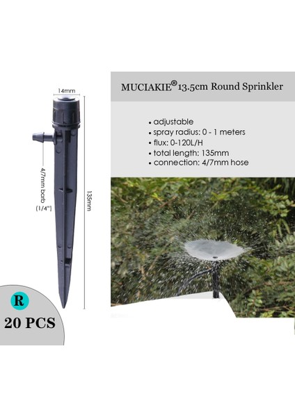Koyu Gri Tarzı Mucıakıe Variety Style Ayarlanabilir Sulama Sprinkler Bahçe Vericiler Kazık Damlatıcı Mikro Sprey Döner Nozul Sulama Ok (Yurt Dışından)