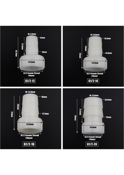 G1I2-12 Stili 5 Adet Contalı 200 ~ 4 ~ 20MM Gıda Sınıfı Abs Dikenli Konnektörleri Yıkayıcı Balık Tankı Hava Pompası Sulama Borusu Hortum Konnektörü ile Okuyun (Yurt Dışından) fırsatları