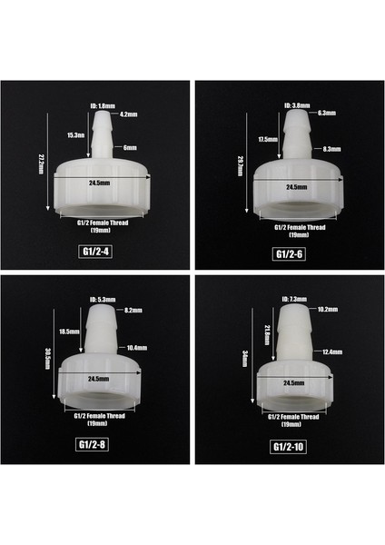 G1I2-4 Stili 50 Adet Contalı 200 ~ 4 ~ 20MM Gıda Sınıfı Abs Dikenli Konnektörleri Yıkayıcı Balık Tankı Hava Pompası Sulama Borusu Hortum Konnektörü ile Okuyun (Yurt Dışından) modelleri