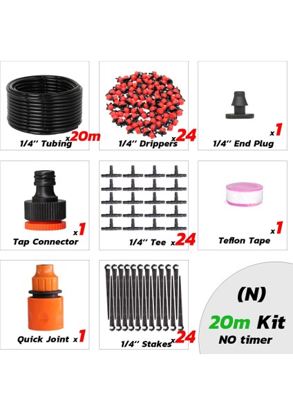 NX20M Takım Stili Brasmoyu mm Bahçe Sulama Sulama Kitleri Zamanlayıcı Kontrol Cihazı Sulama Sistemi 2'si 1 Arada Buğulanma Sprinkler Damla Su Setleri (Yurt Dışından)