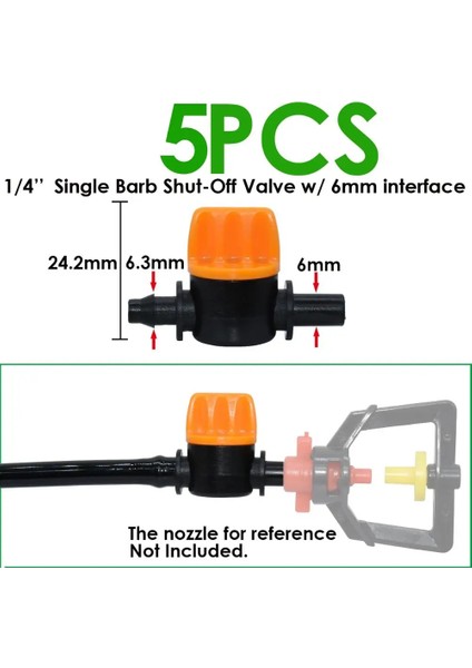 SPL11-024-5PCS Stili Sprycle Damla Sulama Yağmurlama Sistemi Inç Barb Tee Tek Çift Su Borusu Konnektörü Çapraz Kapatma Bağlantısı Hortumu Bahçe (Yurt Dışından)