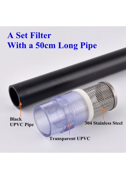 Siyah Boru Stili ile 32 mm 20~ Paslanmaz Çelik Filtre + Pvcupvc Boru Seti Akvaryum Balıkları Tankı Su Pompası Giriş Tüpü Filtresi Bahçe Sulama Filtresi (Yurt Dışından)