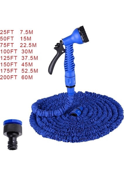 Mavi Stil 50FT Ft Genişletilebilir Sihirli Hortum Bahçe Hortumu Boru Su Hortumu Witraying Modu Bahçe Sulama Araba Yıkama Için Su Tabancası (Yurt Dışından)