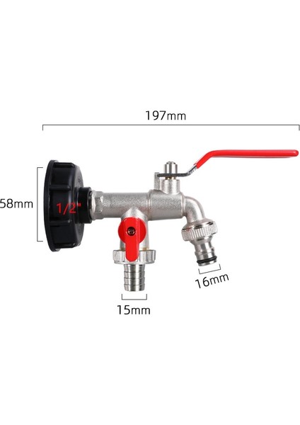 No.11 Stili S60 * 6 Ibc Tank Adaptörü Yüksek Li 1000L Ibc Tankı Parçaları Bahçe Hortumu Konnektörü Değiştirme Vana Bağlantısı (Yurt Dışından)