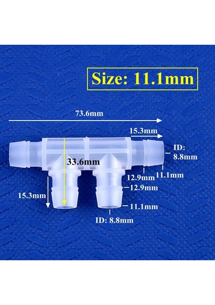 11.1mm Style 50 Parça 5~.4~ Pp Eşit Çaplı Yan 4 Yollu Konnektörler Akvaryum Tankı Hava Pompası Hortum Bağlantısı Sulama Sistemi Boru Pagoda Bağlantıları (Yurt Dışından)
