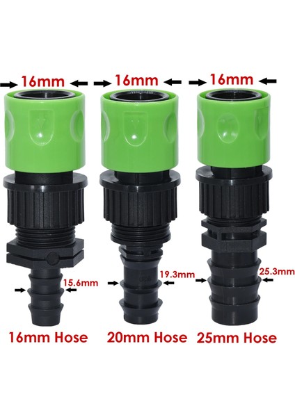 KSL01-KIT255-16MM Stili Kesla Hızlı Bağlantı Nipeli Euro '' Pe Hortum Borusu Için Dişli Barb Adaptörü Bahçe Damla Sulama Sulama Sistemi (Yurt Dışından) fırsatları