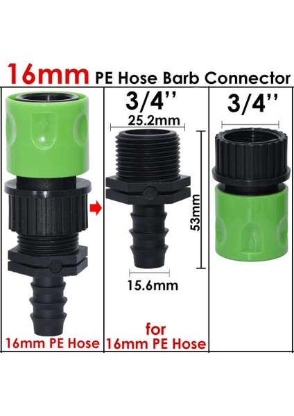 KSL01-KIT255-16MM Stili Kesla Hızlı Bağlantı Nipeli Euro '' Pe Hortum Borusu Için Dişli Barb Adaptörü Bahçe Damla Sulama Sulama Sistemi (Yurt Dışından) indirimleri