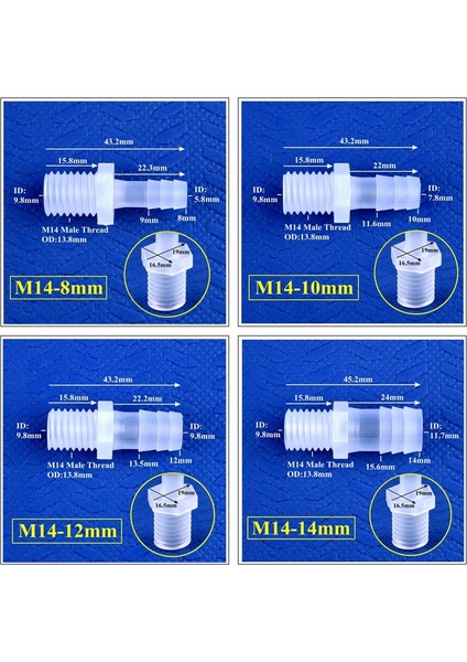 M16-12.7MM Stili 50 Parça 5~ 3.9~16MM Pp Pagoda Doğrudan Konnektörlere Iplik Sulama Sistemi Su Borusu Hortum Bağlantıları Akvaryum Tankı Adaptörü (Yurt Dışından)