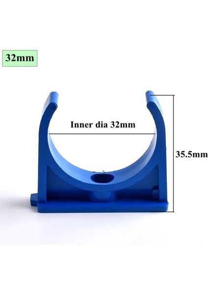 Iç Çap 32MM Stili 2 Adet 5~~50MM Mavi Pvc Boru Kelepçesi Konnektör Bahçe Sulama Akvaryum Balık Tankı Sulama Adaptörü Parçaları Tespit Eklemleri (Yurt Dışından)