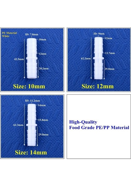 13-13MM Pe Stili 5 Parça 5 ~.1 ~ 14MM Gıda Sınıfı Pppe Eşit Dia Doğrudan Konnektörler Akvaryum Balık Tankı Hava Pompası Hortumu Pagoda Ortak Su Boru Ek Parçaları (Yurt Dışından)