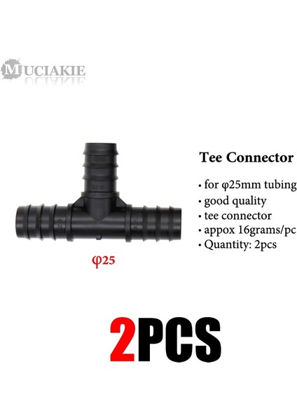 IX2PCS X25MM Stili Mucıakıe Bahçe Sulama Borusu Uydurma Tee Dirsek Eşit Dikenli Konnektör Uç Fişi Bahçe Için Mikro Damla Adaptörü (Yurt Dışından)
