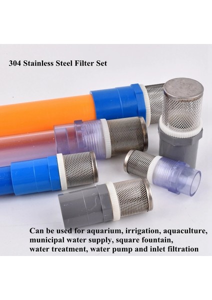 Şeffaf Set Stili 25 mm 20~ Paslanmaz Çelik Filtre + Pvcupvc Boru Seti Akvaryum Balıkları Tankı Su Pompası Giriş Tüpü Filtresi Bahçe Sulama Filtresi (Yurt Dışından) fiyatları