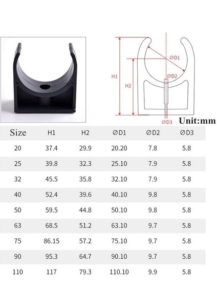 Iç Çap 110MM Stili 5 Adet 2~ Id 20~ Upvc Boru Kelepçesi Konnektör Bahçe Sulama Akvaryum Balık Tankı Sulama Adaptörü Bağlantı Parçaları Sabitleme Derzi (Yurt Dışından)