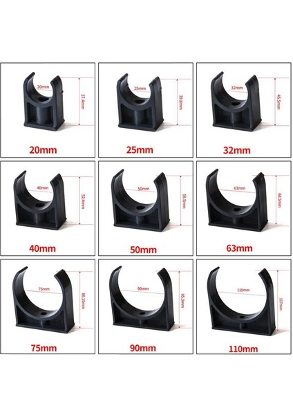 Iç Çap 110MM Stili 5 Adet 2~ Id 20~ Upvc Boru Kelepçesi Konnektör Bahçe Sulama Akvaryum Balık Tankı Sulama Adaptörü Bağlantı Parçaları Sabitleme Derzi (Yurt Dışından)