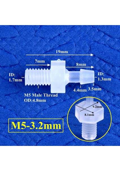 M5-3.2mm Stili 50 Parça 5~ 2~10MM Pp Pagoda Doğrudan Konnektörlere Iplik Akvaryum Tankı Adaptörü Sulama Sistemi Su Borusu Hortum Bağlantıları (Yurt Dışından)