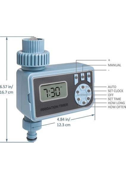 16,7X12,3X6,3 Cm'lik Bir Stil LCD Otomatik Akıllı Sulama Zamanlayıcısı Bahçe Sulama Hortumu Su Yağmurlama Sulama Sistemi Tarım Sulama Zamanlayıcısı (Yurt Dışından)
