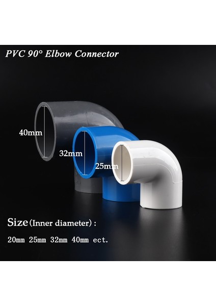Mavi Stil 25 mm Vc Bağlayıcı 90 Derece Su Temini Boru Dirsek H- Plastik Ortak Bahçe Sulama Suyu Boru Ek Parçaları (Yurt Dışından) modelleri