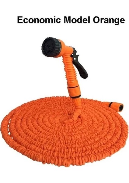 Turuncu Tarzı 25FT-7.5M Uzatılmış Genişletilebilir Bahçe Su Tabancası Hortumu Ft Sihirli Pvc Makara Borusu Witraying Modu Bahçe Çiftliği Sulama Için Su Tabancası Araba Yıkama (Yurt Dışından)