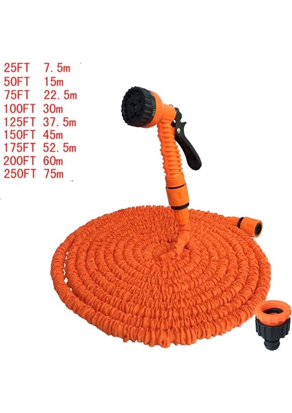Turuncu Tarzı 25FT-7.5M Uzatılmış Genişletilebilir Bahçe Su Tabancası Hortumu Ft Sihirli Pvc Makara Borusu Witraying Modu Bahçe Çiftliği Sulama Için Su Tabancası Araba Yıkama (Yurt Dışından) fiyatları
