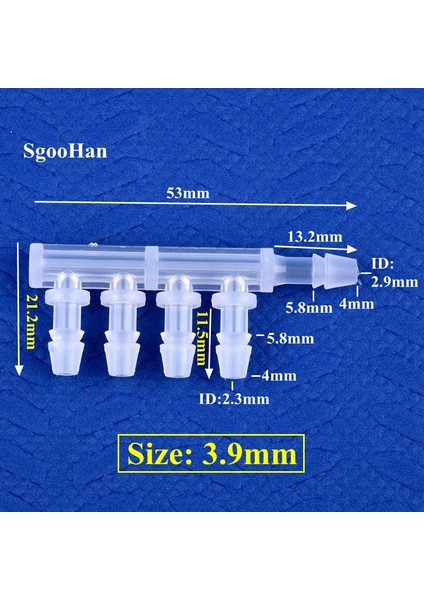 3,9 mm Stili 50 Parça 5~.4~ Pp Eşit Çaplı 5 Yollu Konnektör Akvaryum Tankı Hava Pompası Hortum Bağlantısı Bahçe Sulama Sistemi Boru Pagoda Bağlantıları (Yurt Dışından)