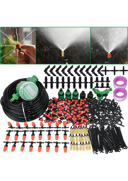 KSL01-KIT074-15M Stili Kesla Otomatik Bahçe Sulama Sistemi Kiti Zamanlayıcı Kontrolörü Dıy Bahçe Mikro Damla Sulama Buğulanma Sprey Soğutma Sistemi (Yurt Dışından) fırsatları