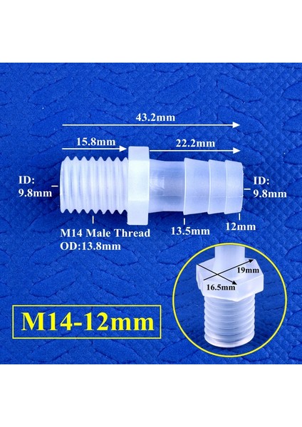 M14-12MM Stili 5 Parça 5~ 3.9~16MM Pp Pagoda Doğrudan Konnektörlere Iplik Sulama Sistemi Su Borusu Hortum Bağlantıları Akvaryum Tankı Adaptörü (Yurt Dışından)